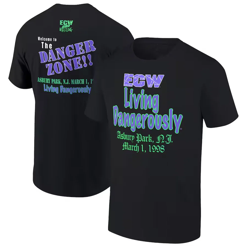 

“ECW 1998 Danger Legacy! 3D Embossed Skull & ‘No Fear’ Glow Script—Unisex for Family Extreme Nostalgia!”