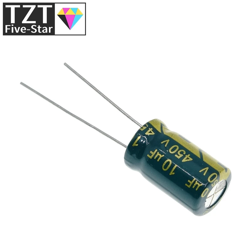 10/30 قطعة الألومنيوم مُكثَّف كهربائيًا 10 فائق التوهج 450 فولت 10*17 مللي متر عالية التردد شعاعي مُكثَّف كهربائيًا