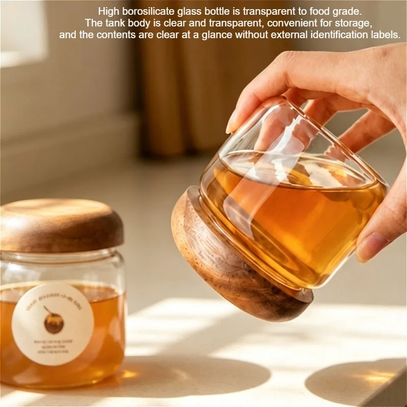Special sealed jar for honey food-grade high borosilicate jar glass coffee beans bottled storage jar