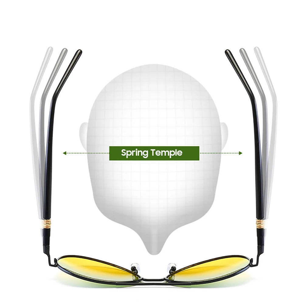 VIVIBEE-gafas de visión diurna y nocturna para hombre y mujer, lentes de Aviador UV400, polarizadas, amarillas, para conducir en el coche