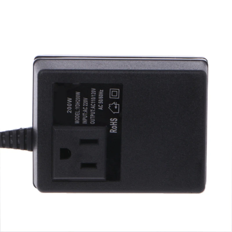 200W AC 220V To 110V Reduce Transformer Convert Travel Power EU Plug Adapter