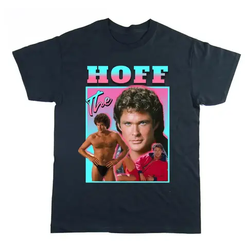 The Hoff David Hasselhoff 80s 90s Retro Homage T Shirt Baywatch Funny s for Him Her vintage Washed streetwear Stretched Unisex