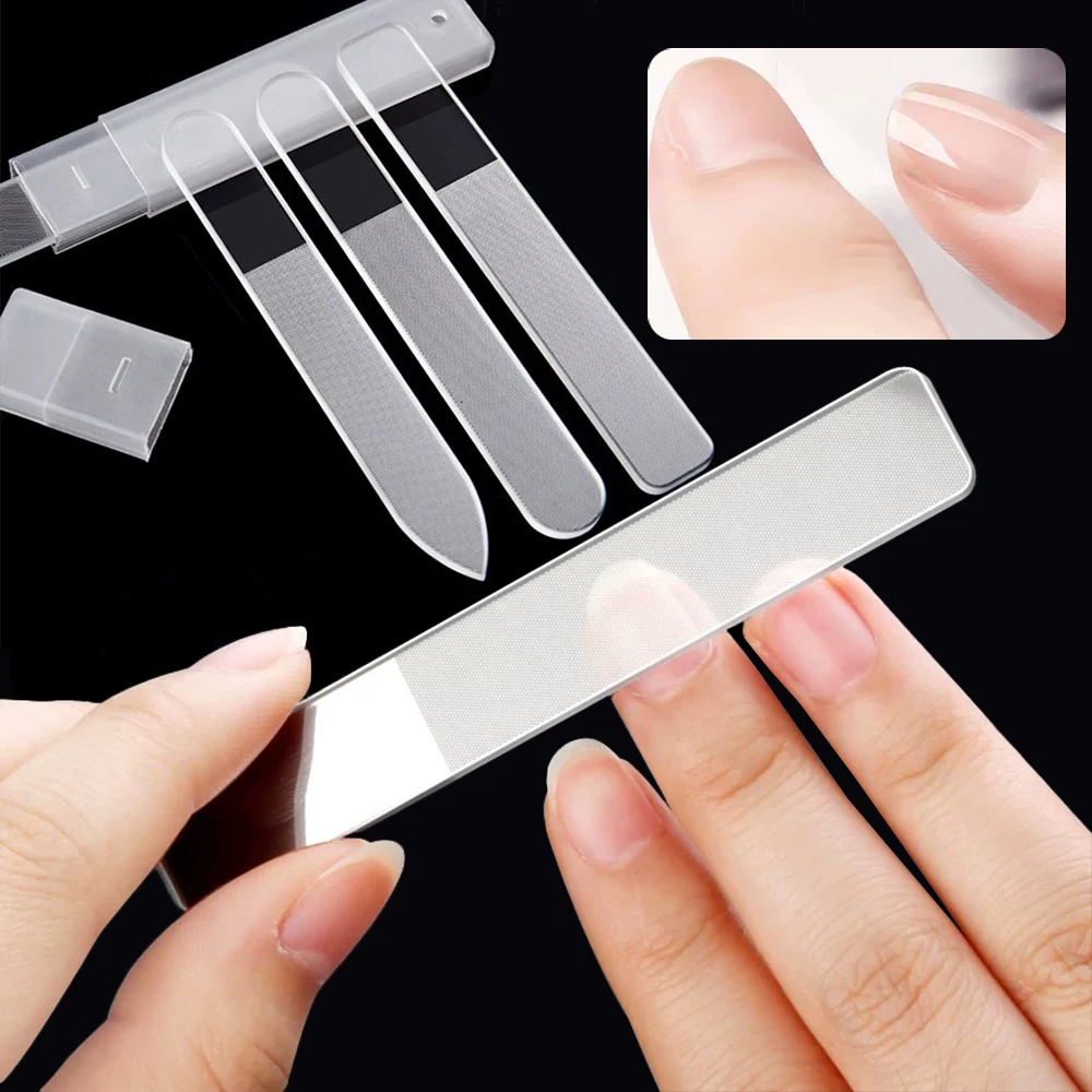 

Clear Nano Glass Nail Art File Buffing Polishing Easy Washable Durable Manicure File Shiny Nail Effect for Baby Safe Nail Tools*