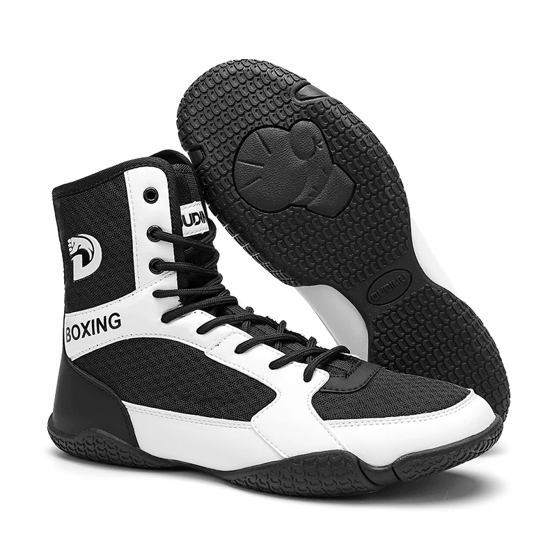 

Men's Lightweight Wrestling Shoes Professional Boxing Gym Training Sneakers Outdoor Sport Big Size White Black