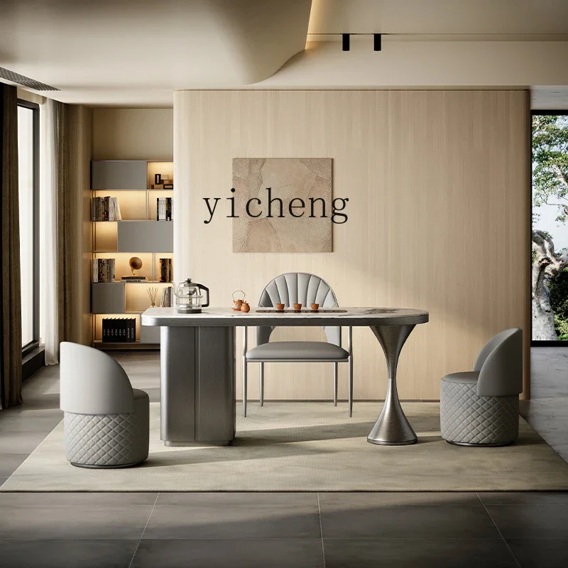 

XL rock slab tea table and chair combination modern simple light luxury balcony tea table