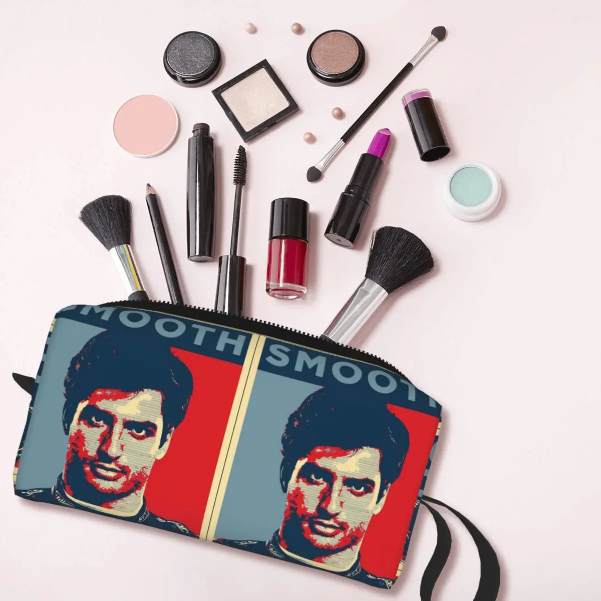 Rainbow Girls Boys Carlos Sainz Smooth Operator Great Men Wom Makeup Bag Cosmetic Organizer Toiletry Cosmetic Bag