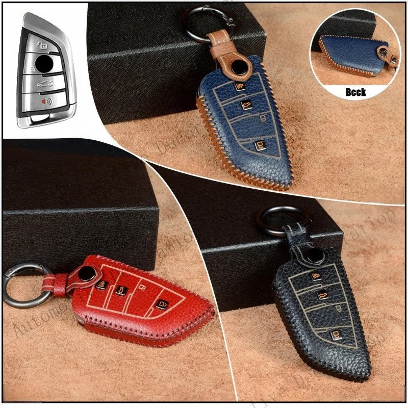 Z+ Real Leather Car Key Case Cover For BMW X1 X2 X3 X4 X5  X6 X7 1 2 3 4 5 6 7 M5