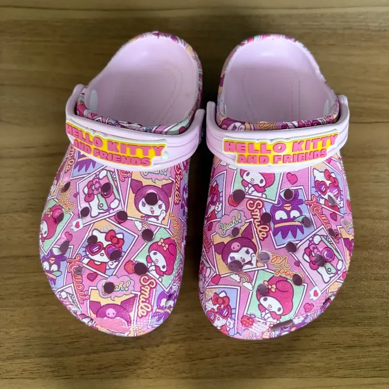 

New Hello Kitty Kuromi Pochacco Melody Summer Girls Cartoon Children Slippers Non-Slip Soft-Soled Wrap Toe Sandals Girl Gift