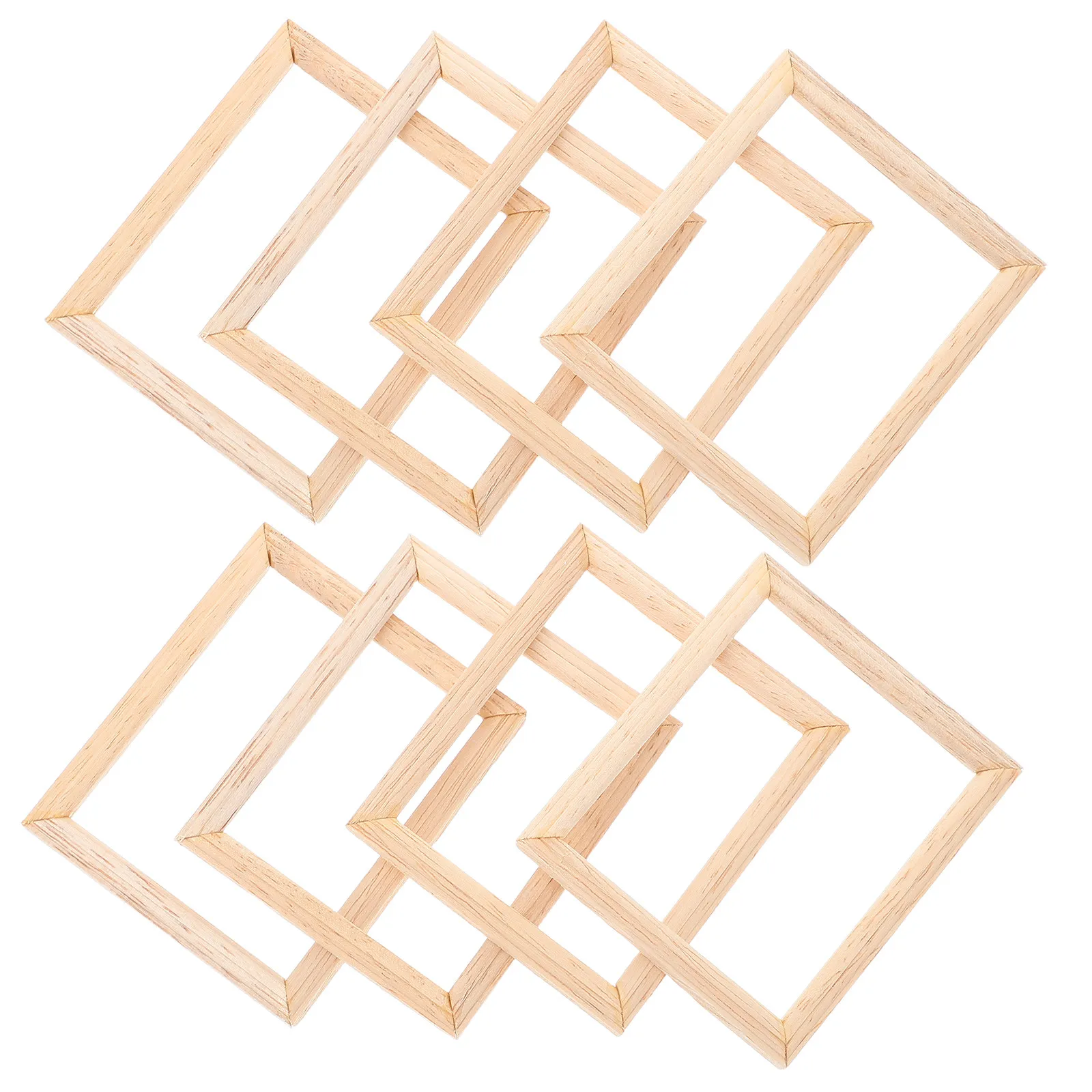 9Pcs Miniature Wood Photo Frames Vintage Style for DIY Craft Dollhouse Decoration 1:12 Scale Accessories Mini Photo Frames