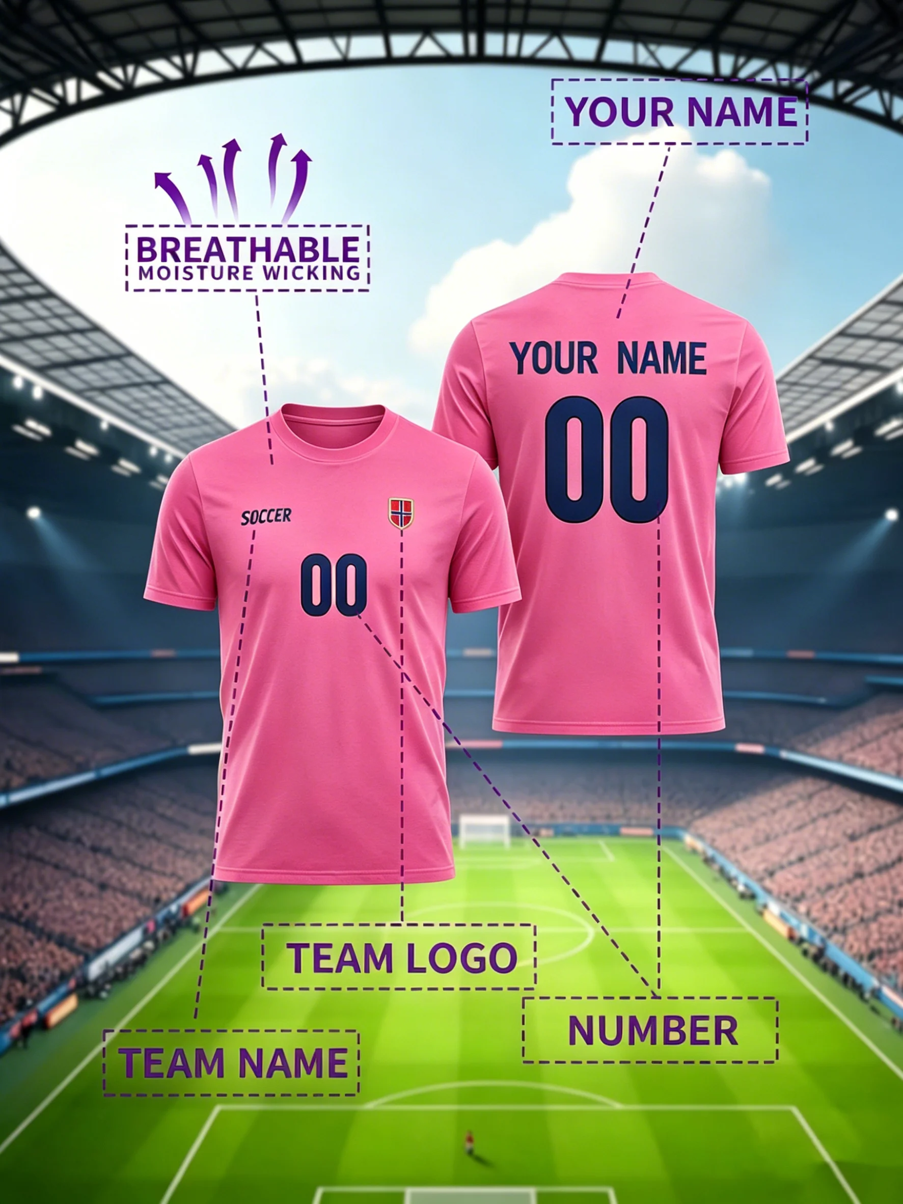 Passen Sie das Muster Ihrer Lieblings-Fußballmannschafts-Spielerbekleidung individuell an. Personalisiertes, modisches Baumwoll-T-Shirt, lässiges, lockeres Sport-Top, weiches T-Shirt – Detail 23