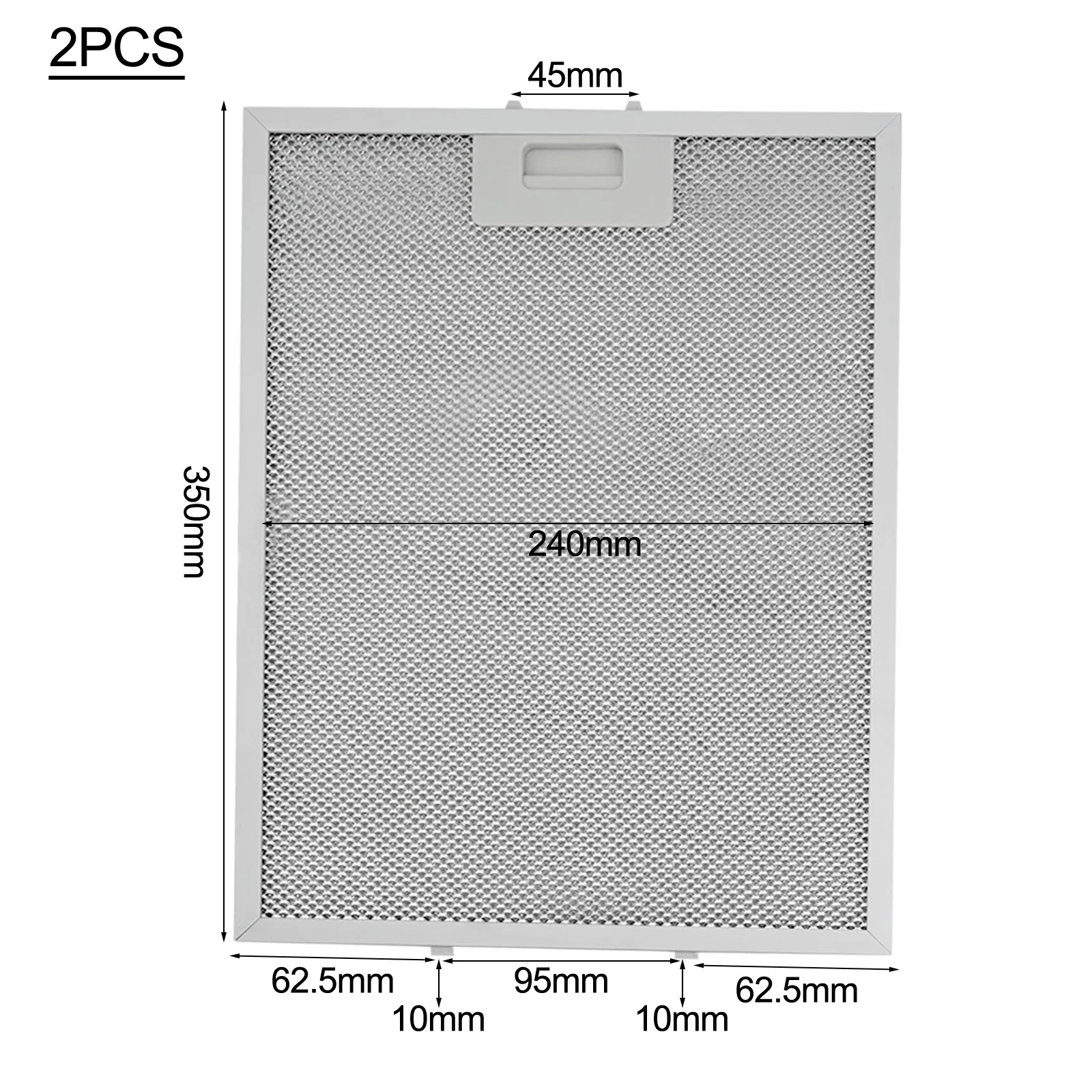 2Pcs 350x240x9mm Range Hood Filter Replacement 5-Layer Aluminum Mesh Kitchen Extractor Mesh Filters Cooker Hood Filter