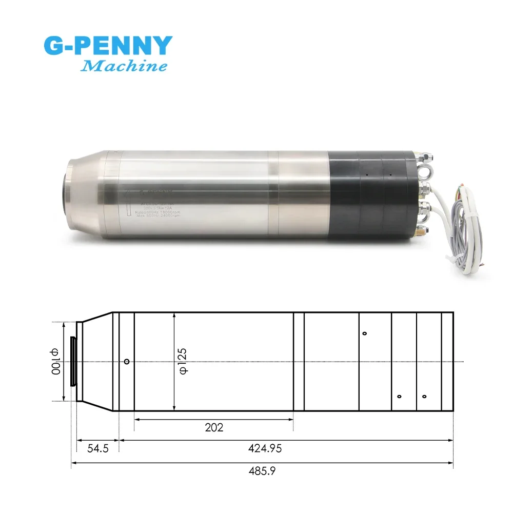 G-Penny BT30 5.5KW/7.5KW 380v / 220v ATC Spindle Motor Automatic Pneumatic with Seal Water Cooled Spindle Motor for Metal