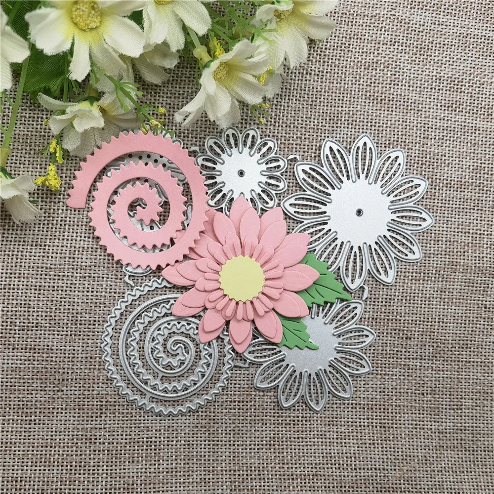 Flowers Leaves Floral background Metal Cutting Dies Stencils For DIY Scrapbooking Decorative Embossing Handcraft Template