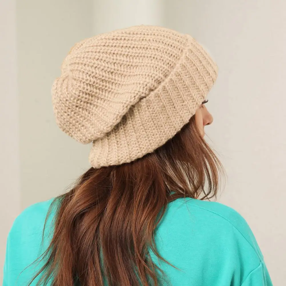 Winter Thick Beanie Winter Knitted Hat Cozy Knitted Winter Lady Hat with Ear for Outdoor for Skiing for Women