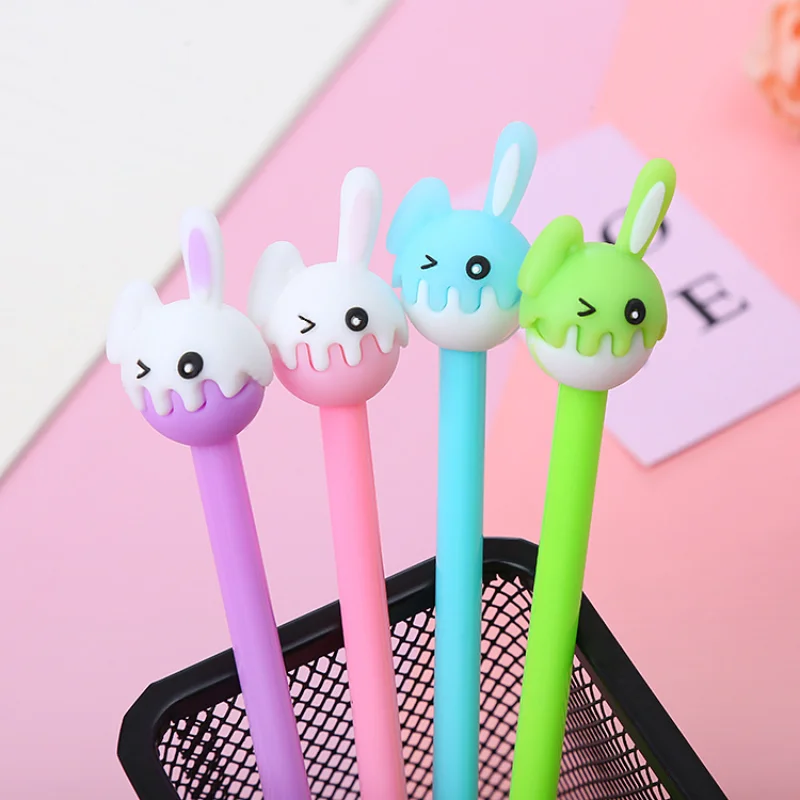 

36pcs Cute Folding Ear Rabbit Gel Pen Creative Cartoon Student Pen Stationery Office Supplies Water-based Signature for Writing