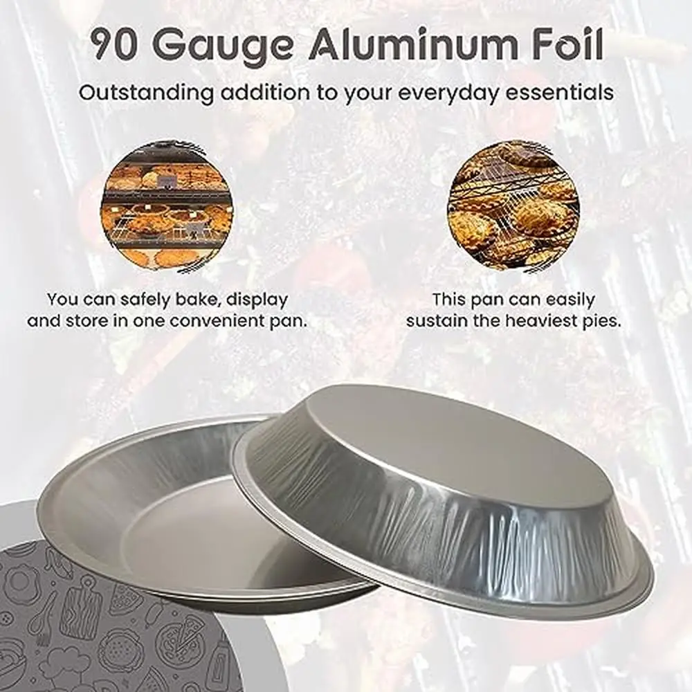 Poêle à tarte ronde en feuille d'aluminium de poulet, poêle de cuisson résistante, facile à utiliser, respectueux de l'environnement, polyvalent, événement, barbecue de mariage, 36 oz