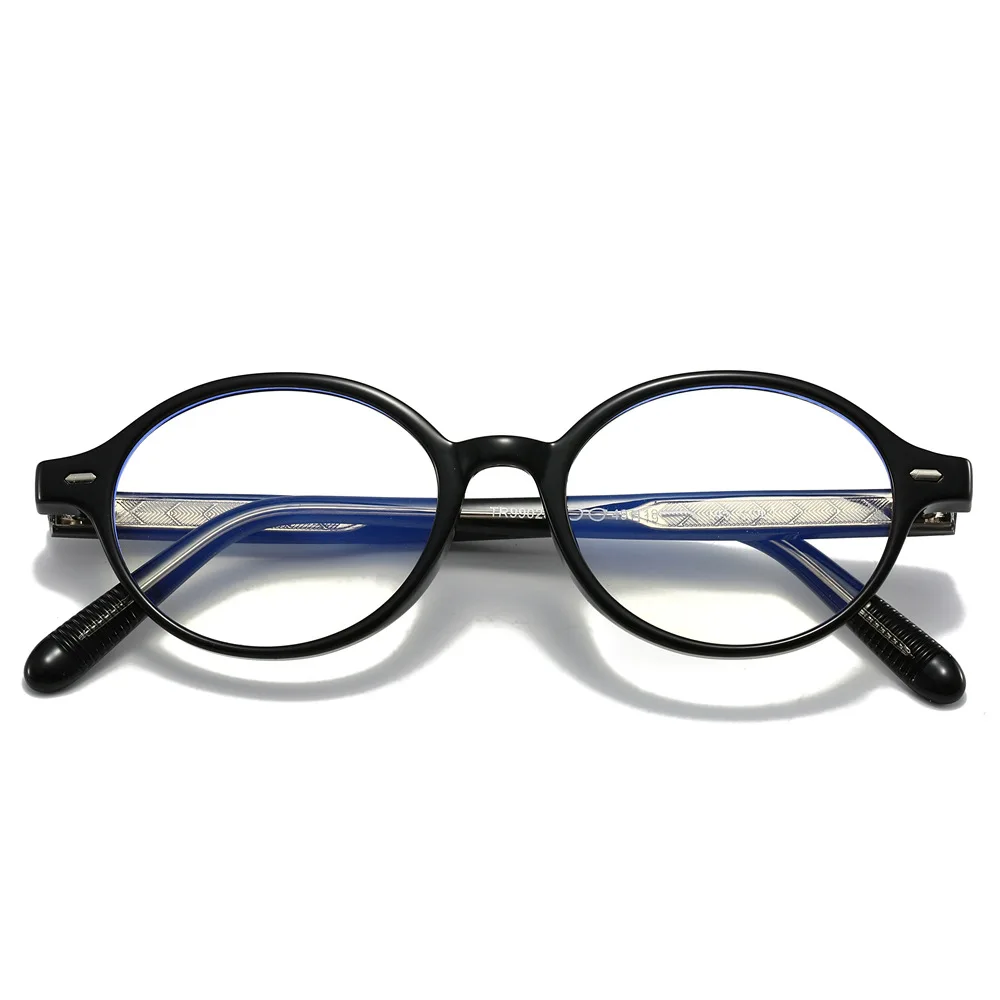 Quality Cp Acetate Oval Glasses Frame Women Men Rivets Optical Glasses Anti Blue Light Eyeglasses
