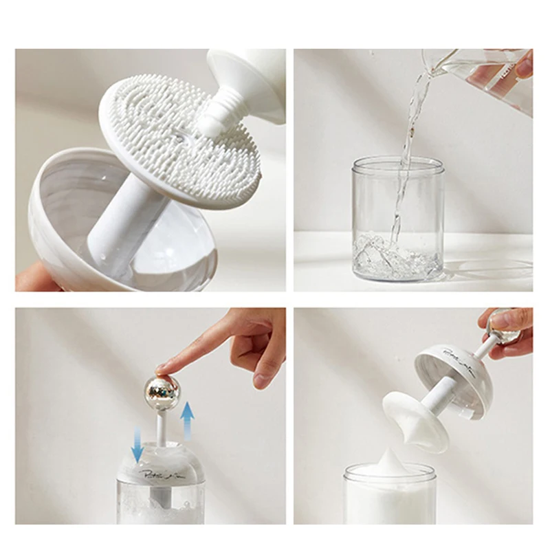Face Wash Foam Maker Facial Cleanser Bubble Making Tool With Silicone Brush Foaming Machine Bubble Artifact Cleanse Your Face