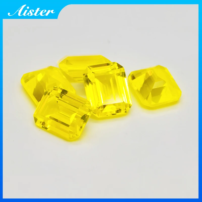 

New Yellow Sapphire Yttrium Aluminium Garnet Loose Gemstones Lab Diamonds Emerald Cut YAG Stones for Jewelry Making