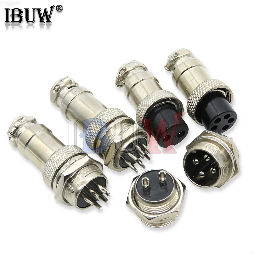 1Set GX16 Male & Female 16mm ibuw Metal Circular Aviation Connector Socket Plug 2PIN 3PIN 4PIN 5PIN 6PIN 2P 3P 4P 5P 6P 7P 8P 9P