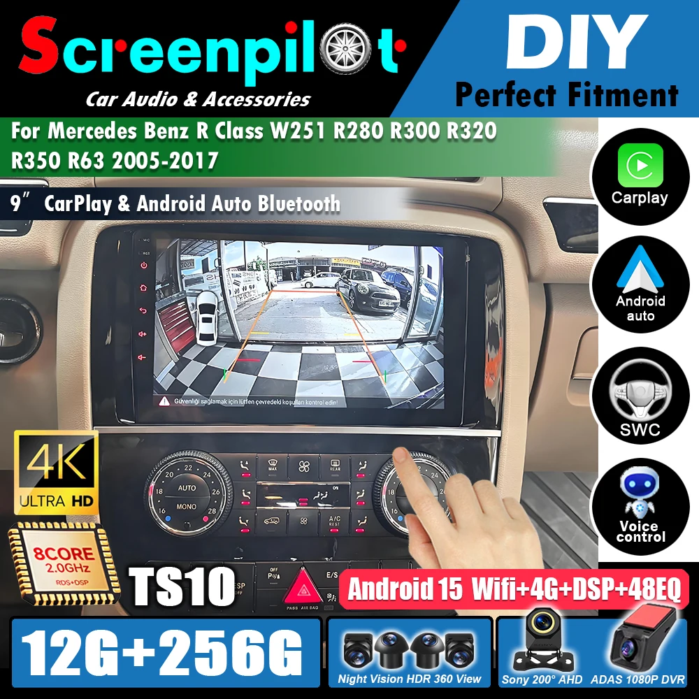 Android 16 For Mercedes Benz R Class W251 R280 R300 R320 R350 R63 2005-2016 2017  Multimedia Gps Radio Carplay Auto Video Gps