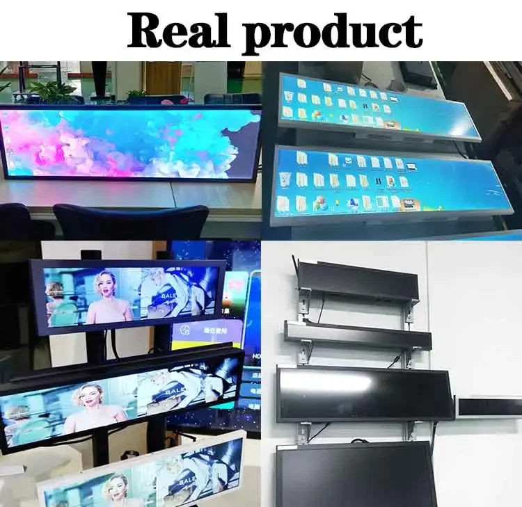 VETO 23.1 بوصة Andriods الرف الإعلان شاشة لافتات رقمية واسعة جدا شريط Lcd لمتجر البيع بالتجزئة