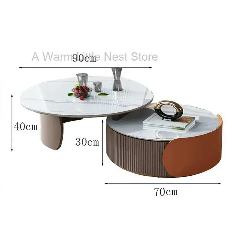 

Tables Glam Unique Marble European Aesthetic Coffee Nordic Luxury Trendy Coffee Tables Round Modern Mesas Living Room Furniture