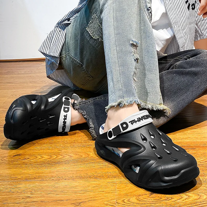 

Мужские сандалии, нескользящие пляжные сандалии на толстой подошве, новый стиль, мужская обувь, летние тапочки для мужчин, индивидуальные уличные мужские тапочки