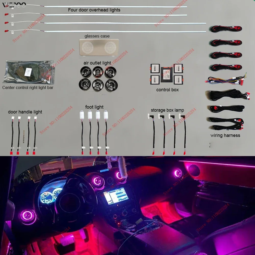 

Auto air vent Ambient Lamp For Jaguar XJL 12-2021 Atmosphere Light Original Modified Roof Speaker Illuminator Neon Cover Upgrade