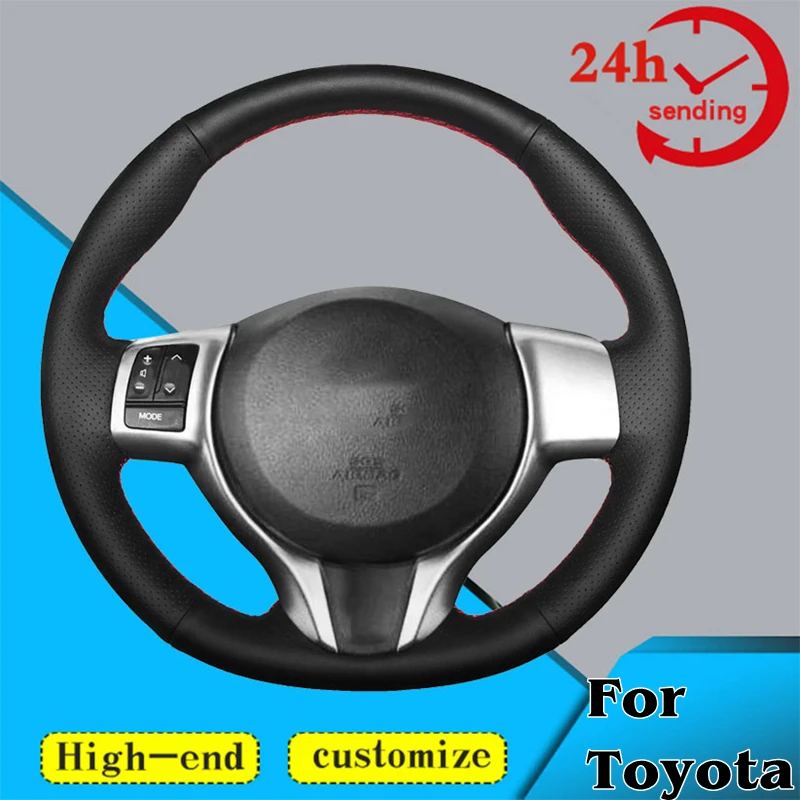 

Custom Car Steering Wheel Braid Cover Soft 100% Fit For Toyota Yaris Verso S Vitz Ractis Subaru Trezia 2011-2015 Steering Wrap