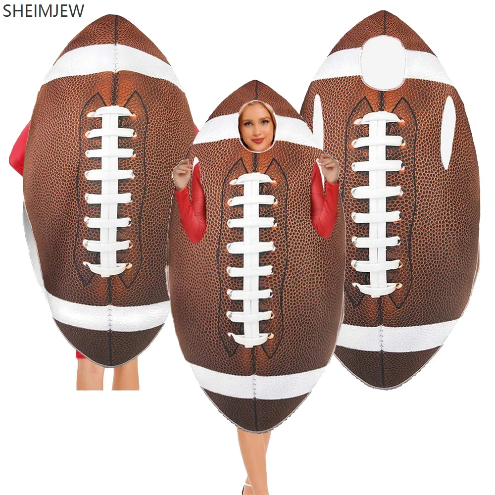 

Funny Football Role Playing Costume Adult Stage Props Performance Sponge Costume Men's Women's Halloween Carnival Party Set