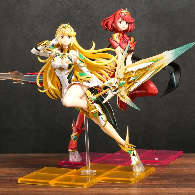 Xenoblade Chronicles 2 Hikari Mythra / Pyra Homura Decoration Collection Figure Toy Model Figurine