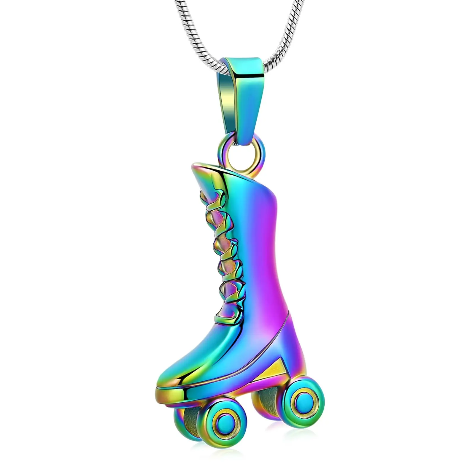 Cremation Jewelry Roller Skate Urn Necklace for Ashes Holder Stainless Steel Ashes Keepsake Memorial Urn Jewelry