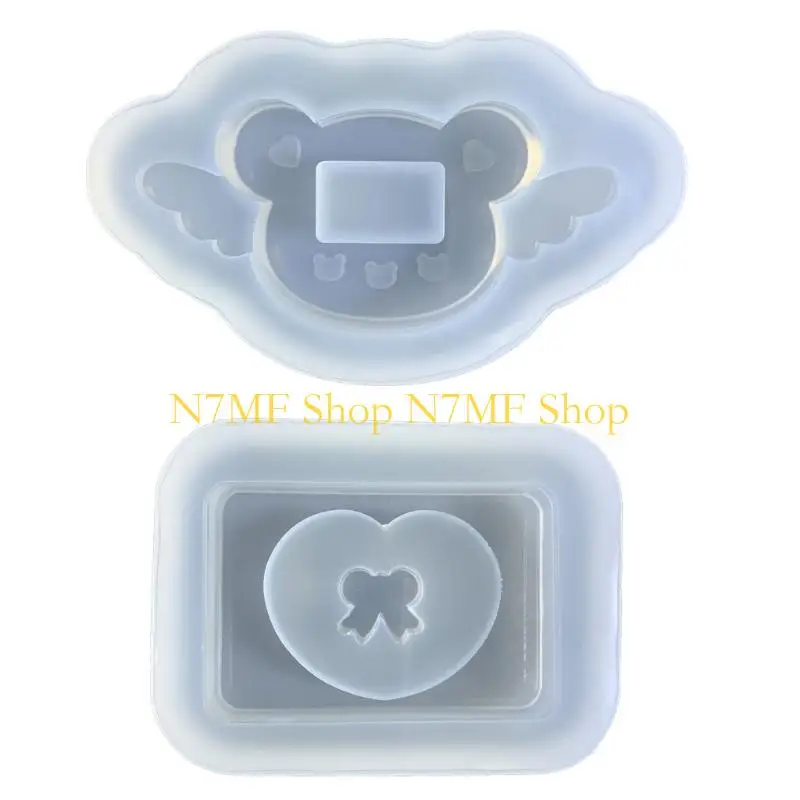 N7MF Bear Bowknot Resin الراتنج الصب سيليكون العفن امرأة مفتاحية زخرفية قلادة Quicks و Mould for DIY الحرف #4