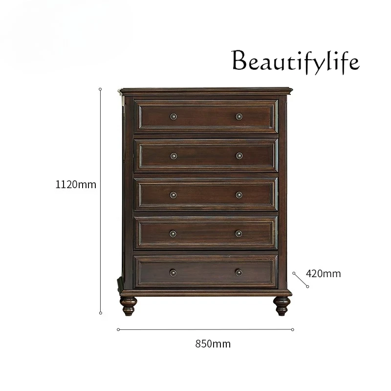 

Solid wood chest American country living room by wall bucket cabinet retro bedroom drawer storage cabinet