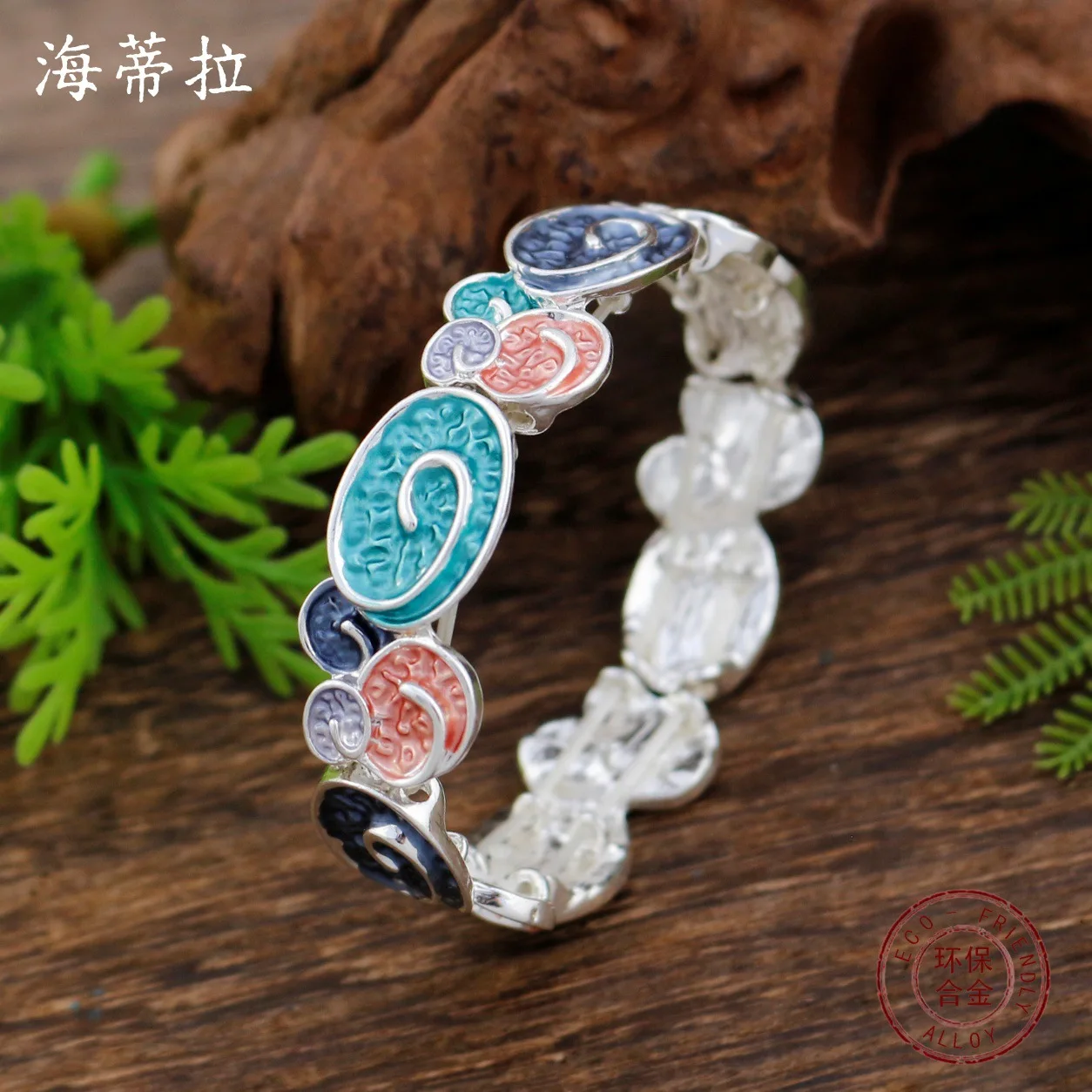 DIY accessories enamel geometric flower elastic bracelet, women's simple and versatile irregular petal bracelet