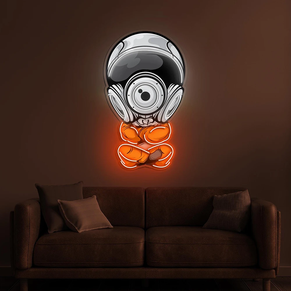 

Meditating Astronaut Neon Pop Art Sign Living Room Bedroom Home Wall Decor LED Light Sign Meditation Yoga Lamp Personalized Gift