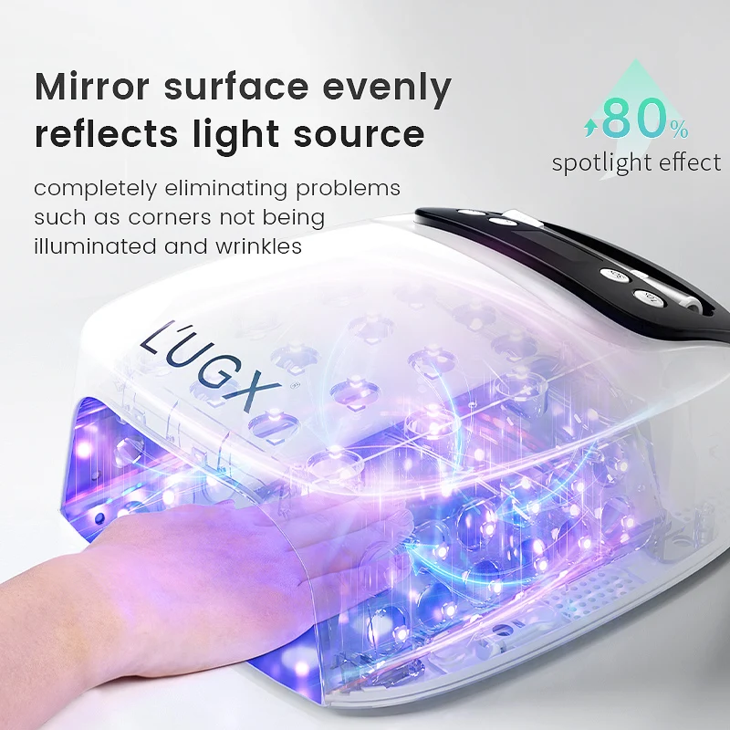 L'UGX جودة عالية مساحة كبيرة مجفف الأظافر اليد علاج مصباح مع وسادة المهنية سريع الأشعة فوق البنفسجية LED مسمار مصباح بالجملة #4