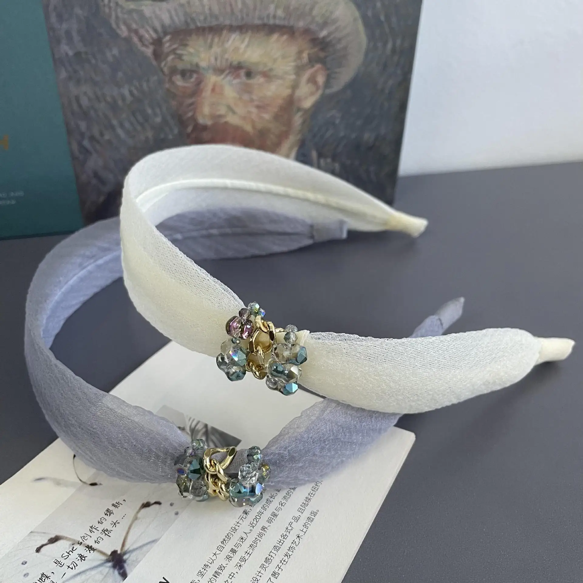 

Simple Tulle Hairband for Women Elegant Crystal Zirconia Organza HairRope Party Weddings Daily Hair Accessories Gift for Girls