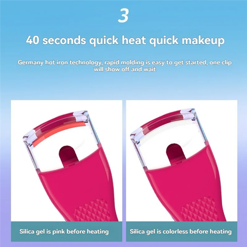 

FORC-Electric Eyelash Curler Portable Eyelash Curler Brush Heated Eyelash Curling Eye Contour Fast Heating Curler B