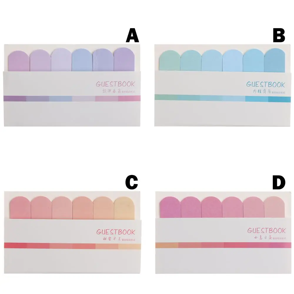 sheets Cute Fashion Tab Strip Bookmark Gradual change Colors Office Supplies Sticky Notes Index Flags Paster Sticker Memo Pad