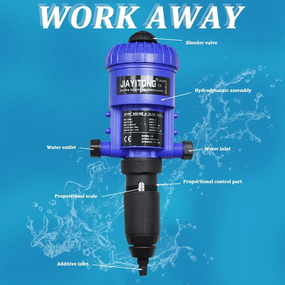 Automatic Dosing Device Irrigation Injector Powered by Water Dosing Pump for Garden Water-Powered Fertilizer Fertilizer Injector