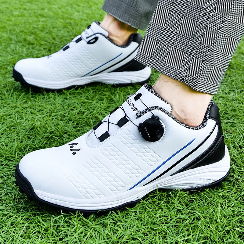 High end new golf shoes anti slip men's shoes comfortable and strong grip men's lawn rotating shoe buckle sports shoes