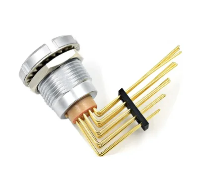 Compatible 0B/1B/2B Lemo Type ECG Cable Connector Double Nut Bent Pin Welding Socket Aviation Plug