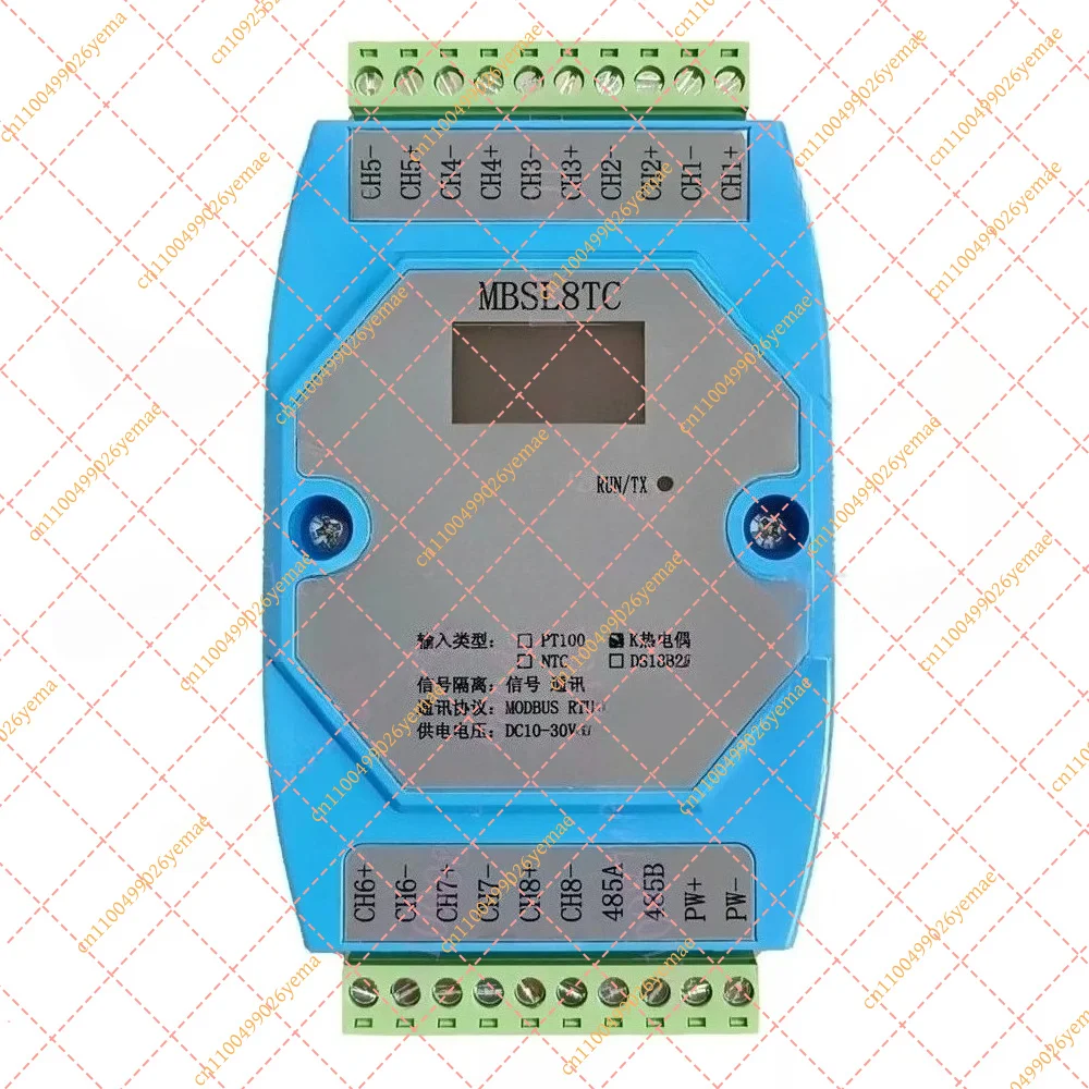 For 8-Channel K-Type Thermocouple Module - RS485 Modbus RTU 24-bit Temperature Acquisition Card (Industrial Grade)