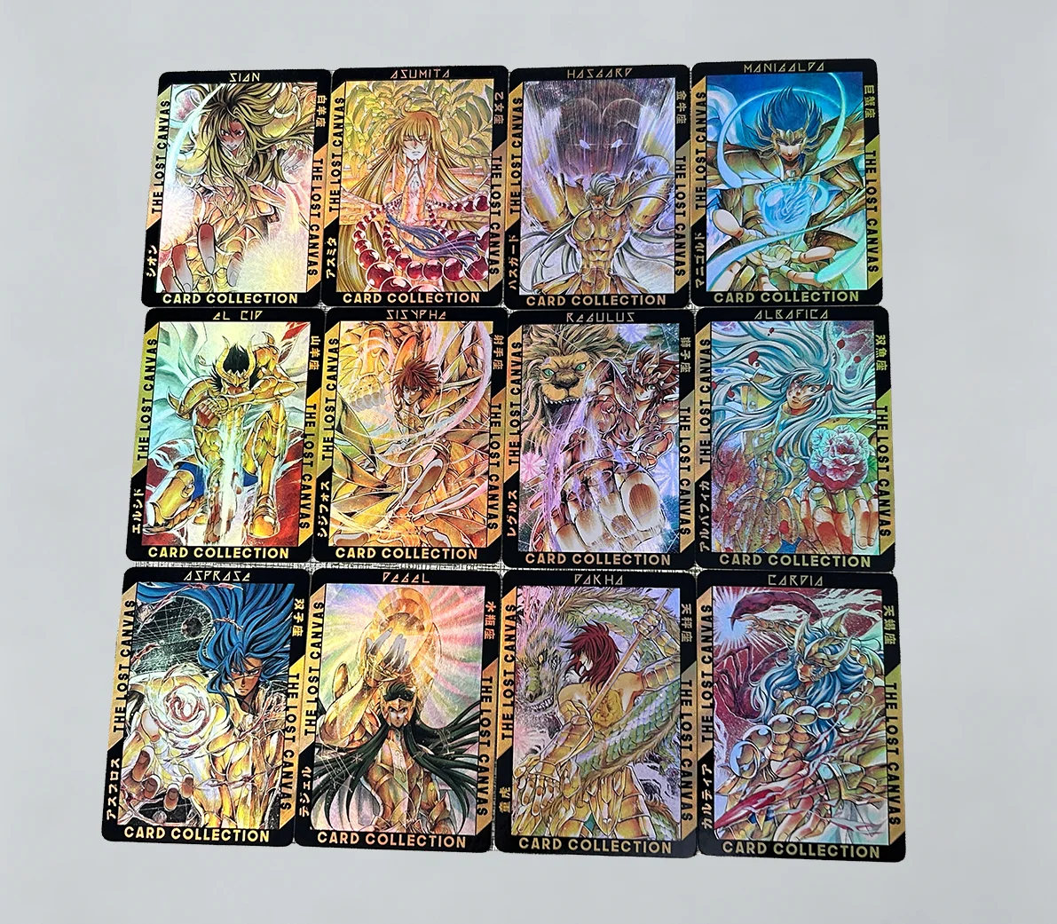 DIYSGold Saint Card, Twelve Zodiac Gold Saints, Anime Trading Card, Holographic Flash Card, Collection Card anime card store