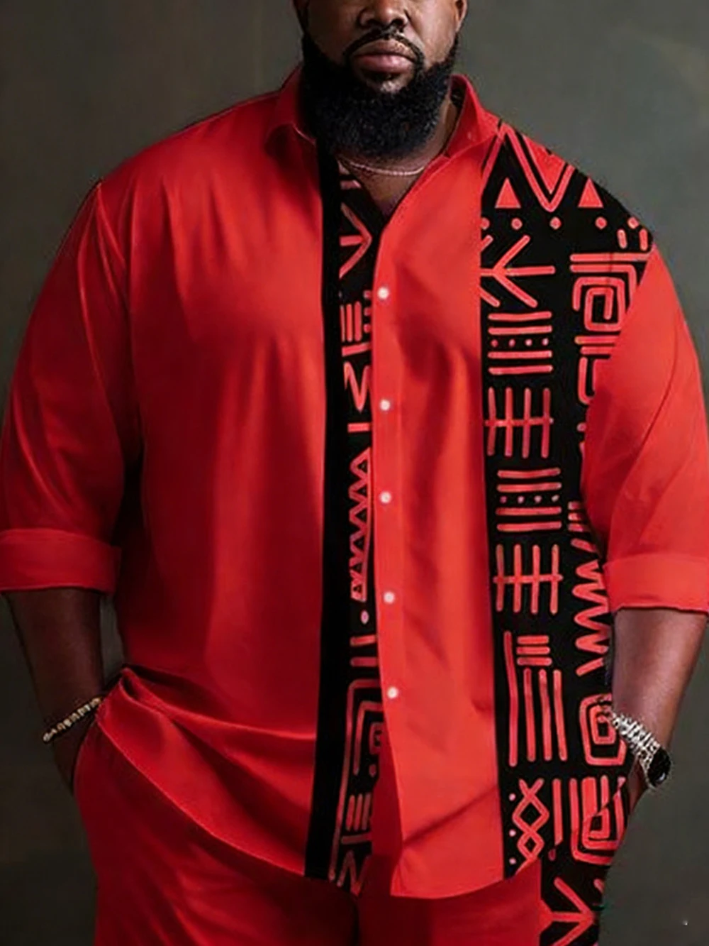 

Men's Extra Large Fat Long Sleeve Shirt Natural Pattern HD Print Designer Shirt Hawaiian Vacation Party Business Men's Clothing