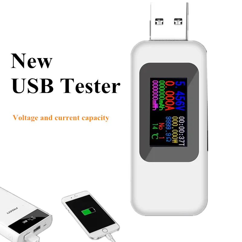 Tester USB misuratore DC 8 in 1 voltmetro digitale tensione di corrente tipo-C misuratore di potenza banca capacità della batteria Monitor