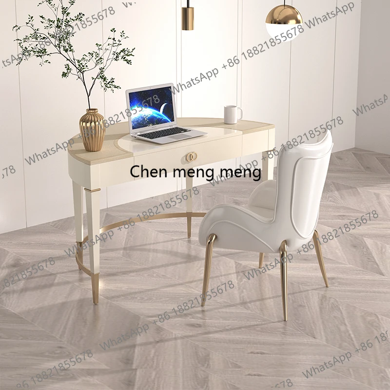 

Light luxury solid wood desk chair modern simple household computer desk study desk writing