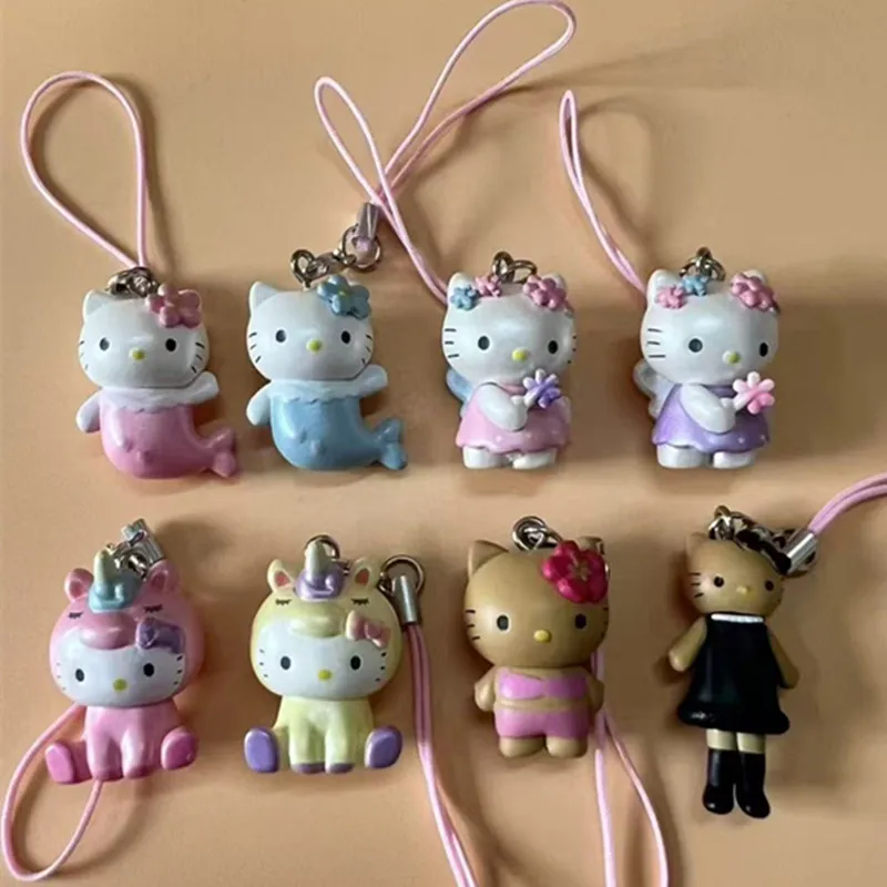 

Украшения-цепочка для телефона с русалкой Kt Cat Fantasy Series, глухая коробка, черная кожаная подвеска на длинную ногу, мини-фигурка, подарок на день рождения